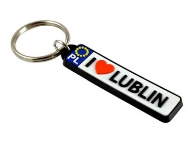 License plate rubber keychain
