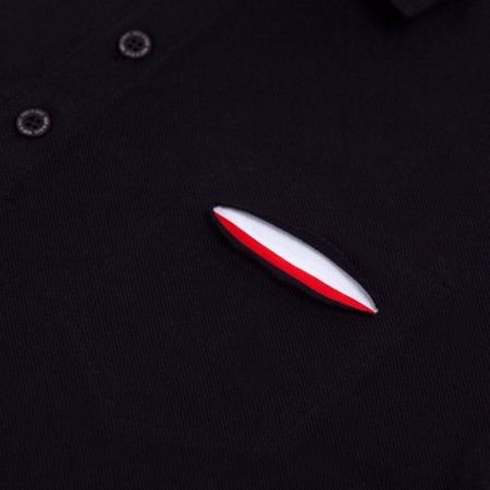 Polo shirt with a pocket with a Polish flag motif - black