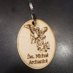 PM Brelok drewniany Św. Michał Archanioł