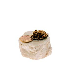 Metalowa żabka na szczęście grosz figurka