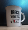 Oblique mug with the inscription Poland white