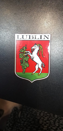 Magnes drewniany herb Lublina mały 