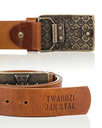 Patriotic NSZ Cross belt (BROWN / OLD GOLD BUCKLE)