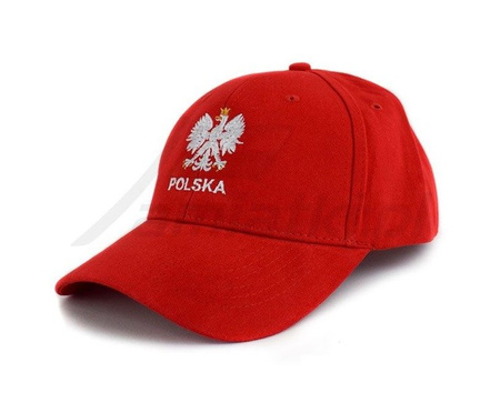 Czerwona czapka baseballowa POLSKA (03)