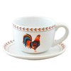 CUP WITH A SAUCER AND A ROOSTER