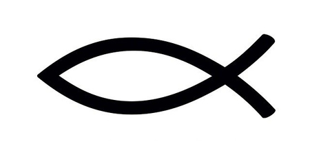 Fish of Faire reflective car sticker gray