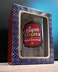 Oblique mug with the inscription Poland white