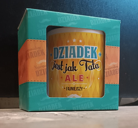 Oblique mug with the inscription Poland white