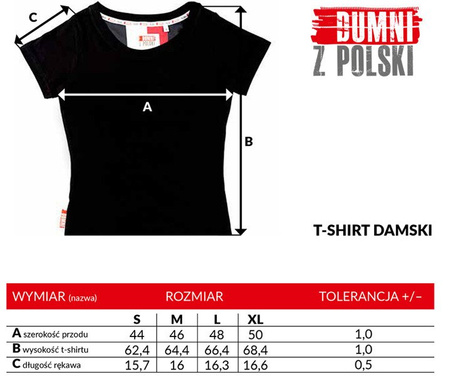 KOSZULKA DAMSKA Z LOGO "DUMNI Z POLSKI" BIAŁA