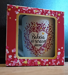 Oblique mug with the inscription Poland white