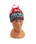 Poland White Winter Hat - Red Flag