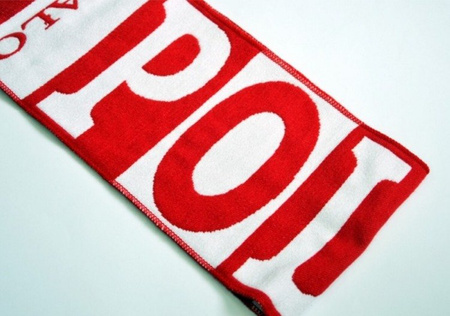 White and Red Fan Scarf