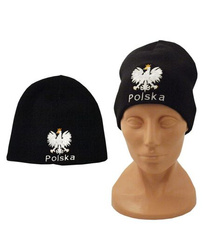 Poland White Winter Hat - Red Flag