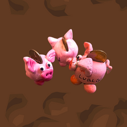 Figurka świnka z groszem