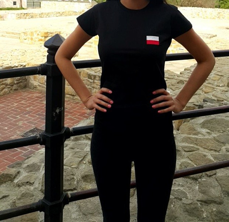 Koszulka Flaga Polski Damska Haft Duży