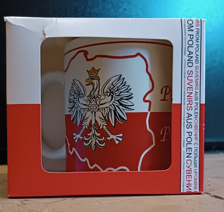 Kubek  z napisem Polska/Poland mapa