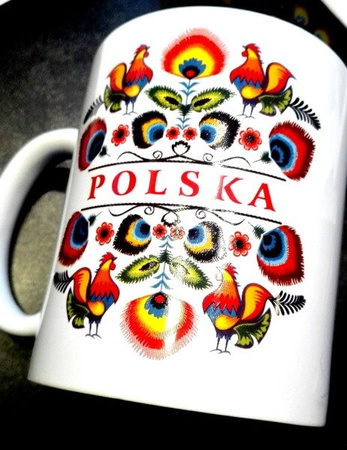 Kubek  z napisem Polska/Poland  folk