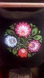 Black eco bag owicz Folklor - flowers near DU