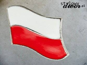 FLOWING POLISH FLAG BUTTON