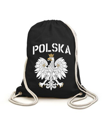 Plecak worek Orzeł Polska czarny