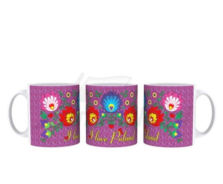 Mug owicz Folklor I Love Poland Flowers Wallpaper