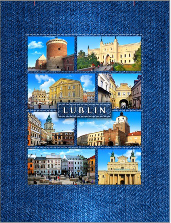 Torba Lublin dżinsowy nadruk