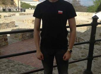 Men's Polish Flag Big Embroidery T-shirt