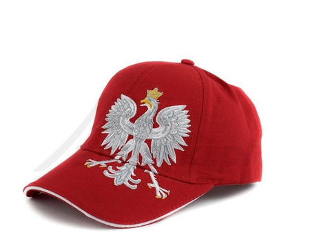 Czerwona czapka baseballowa POLSKA (02)