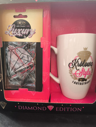 Oblique mug with the inscription Poland white