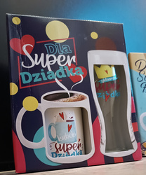 Zestaw szklanka na piwo i kubek Dla Super Dziadka