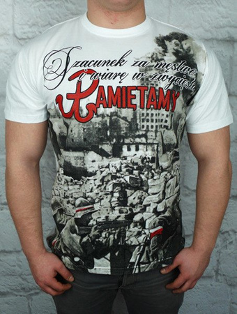 T-shirt Wielka Polska HD Pamiętamy Warszawa '44 biały 