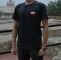 Gray Men's Polish Flag T-shirt