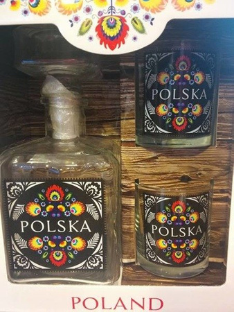 Polish folklore decanter + 2 glasses