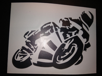 Naklejka vlepka samochodowa motocykl czarna