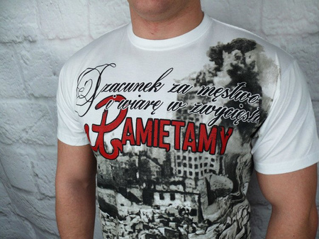 T-shirt Wielka Polska HD Pamiętamy Warszawa '44 biały 