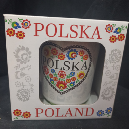 Kubek POLAND folk serce