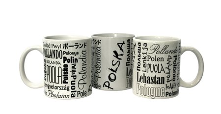 POLAND 25 LANGUAGE MUG - WHITE