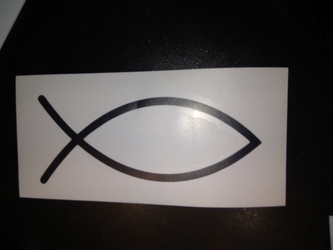 Naklejka vlepka samochodowa ryba  czarna