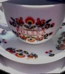 cup + round saucer folk Poland