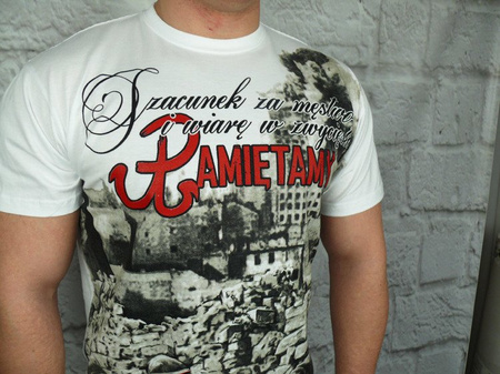 T-shirt Wielka Polska HD Pamiętamy Warszawa '44 biały 