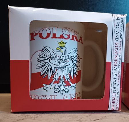 Kubek  z napisem Polska/Poland  flaga