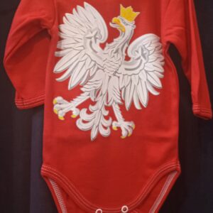 Body dziecice z Orem dugi rkaw Kolor: Czerwony Nadruk: Orze Rodzaj nadruku: Sitodruk Rozmiar: 62