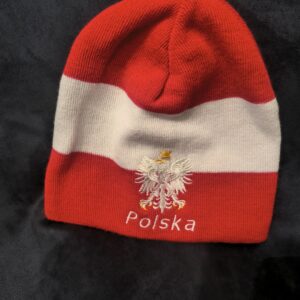 Czapka Zimowa Polska Czerwona z Pasem Orze C