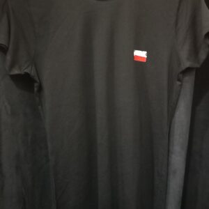 Koszulka Flaga Polski Damska Kolor: Czarny Nadruk: Flaga Rodzaj nadruku: Sitodruk Rozmiar: L