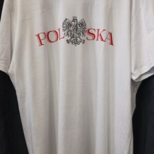 Koszulka napis Polska orze Kolor: Biay Nadruk: Orze Rodzaj nadruku: Sitodruk Rozmiar: XXXXL