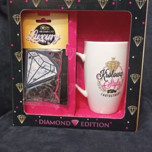 Kubek 400ml Krlowa stylu i autostrady + zapach samochodowy