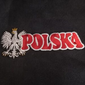Naszywka haftowana, napis Polska