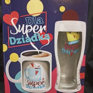 Zestaw szklanka na piwo i kubek Dla Super Dziadka