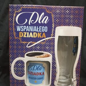 Zestaw szklanka na piwo i kubek Dla Wspaniaego Dziadka