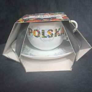 filiżanka + spodek okrągła folk Polska